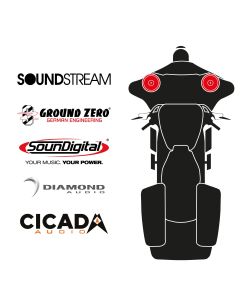 maxxcount BIKE SoundKit 2F/OEM/SG14+ suitable for Harley-Davidson® Street Glide™ from 2014 with factory radio