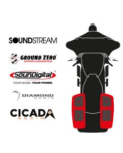 maxxcount BIKE SoundKit 4RRL/OEM/SG98+ passend für Harley-Davidson® Street Glide™ ab 1998