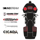 maxxcount BIKE SoundKit 2F2RCK/MSR/RG14+ with/without SoundStream Radio suitable for Harley-Davidson® Road Glide™ from 2014
