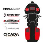 maxxcount BIKE SoundKit 2F2RRL/MSR/RG14+ with/without SoundStream Radio suitable for Harley-Davidson® Road Glide™ from 2014