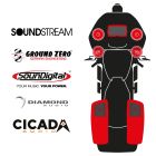 maxxcount BIKE SoundKit 4F2RRL/MSR/RG14+ with/without SoundStream Radio suitable for Harley-Davidson® Road Glide™ from 2014