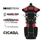 maxxcount BIKE SoundKit 2F2TP/MSR/SG14+ with/without SoundStream Radio suitable for Harley-Davidson® Street Glide™ from 2014