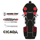 maxxcount BIKE SoundKit 4F2RLA/OEM/CVORG14+ suitable for Harley-Davidson® CVO™ Road Glide™ / other 5x7" speaker saddlebag lids from 2014 with OEM Radio