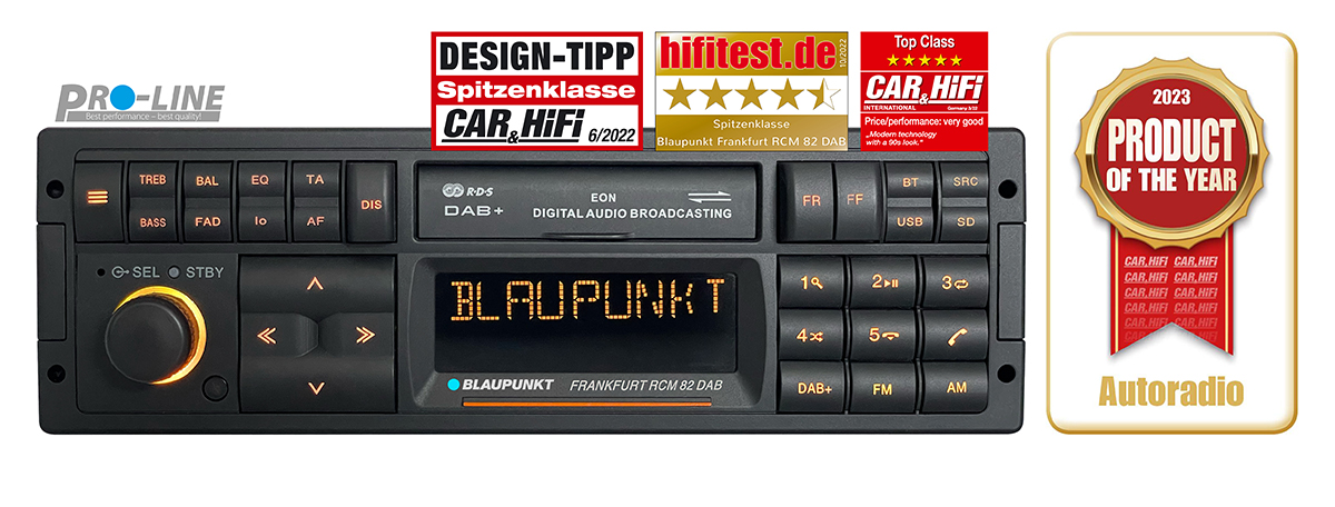 Blaupunkt FRANKFURT RCM 82 DAB 1DIN Youngtimer with DAB + Bluetooth + USB +  microSD + AUX-In (Pro-Line)